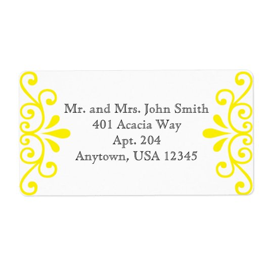 Aufkleber für die gelbe Adresse (Vorne)