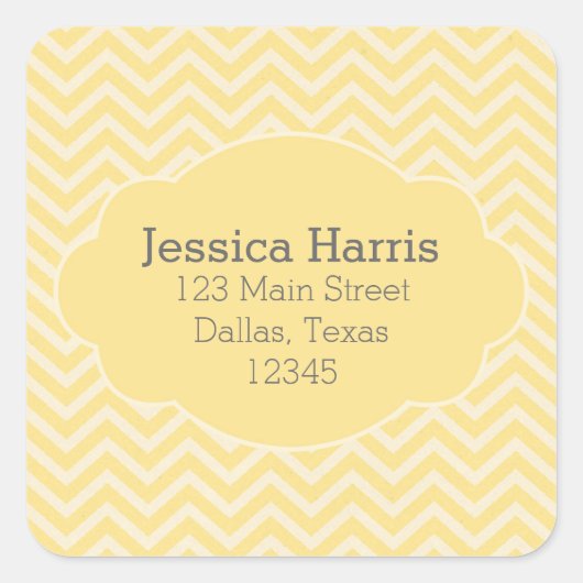 Aufkleber für die gelbe Zickzack Adresse (Vorderseite)