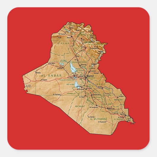 Aufkleber für die Irak-Karte (Vorderseite)
