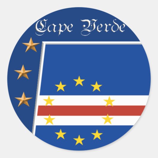 Aufkleber für die kap-verdische Flagge (Vorderseite)