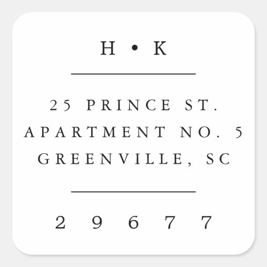 Aufkleber für die klassische Monogramm-Rücksendead (Vorderseite)