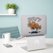 Aufkleber für die Lazy-Party (Laptop auf Schreibtisch)