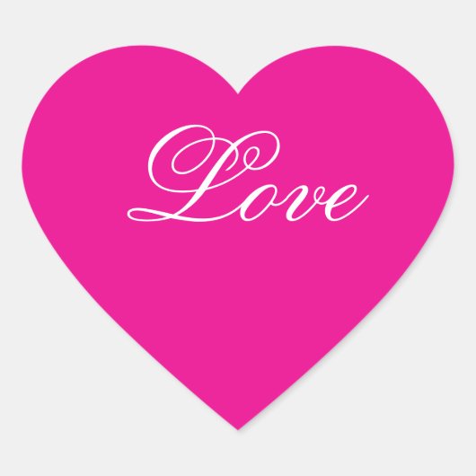 Aufkleber für die Liebe des rosa Herzens (Vorderseite)