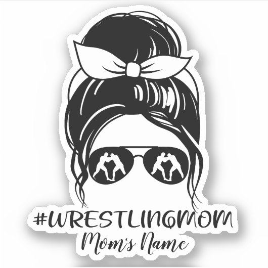 Aufkleber für die Mama personalisiert Wrestling (Vorderseite)