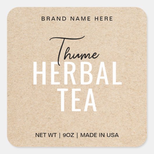 Aufkleber für die Marke Thume Tea Product Label (Vorderseite)