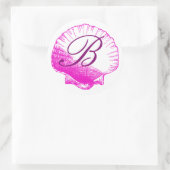 Aufkleber für die Mit Monogramm Muschel Fuscia (Tasche)
