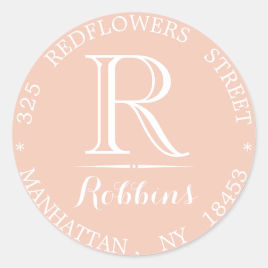 Aufkleber für die Monogramm-Adresse (Vorderseite)