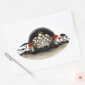 Aufkleber für die Mushroom-Ernte - Oval (Umschlag)