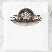 Aufkleber für die Mushroom-Ernte - Oval (Tasche)