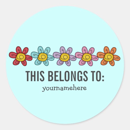 Aufkleber für die niedliche Doodle-Blume {DIES GEH (Vorderseite)