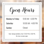 Aufkleber für die Öffnungszeiten: Passen Sie Ihren (Blatt 2)