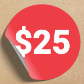 Aufkleber für die Preismarke | Dollar Price Red La