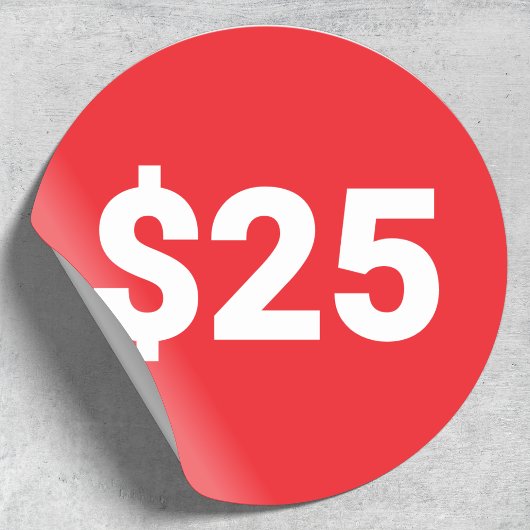 Aufkleber für die Preismarke | Dollar Price Red La