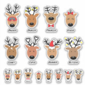 Aufkleber für die Rentiere des Weihnachtsmanns (Vorderseite)