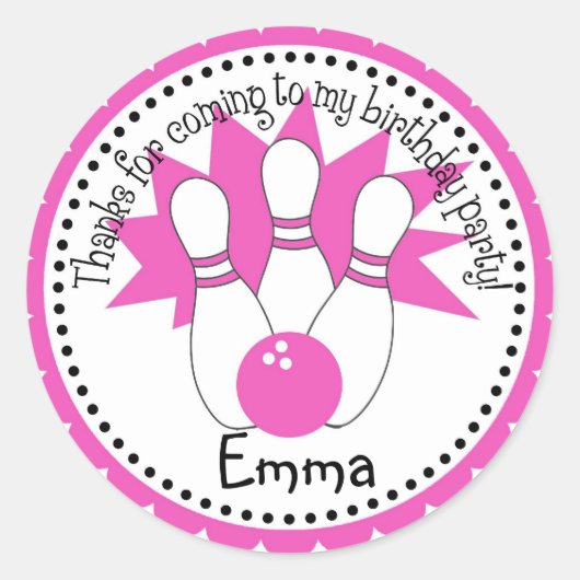 Aufkleber für die rosa Bowling-Ball (Vorderseite)