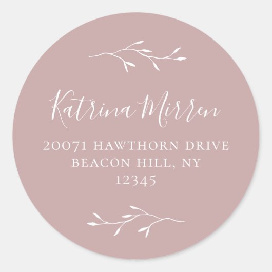 Aufkleber für die Rücksendeadresse der botanischen (Vorderseite)