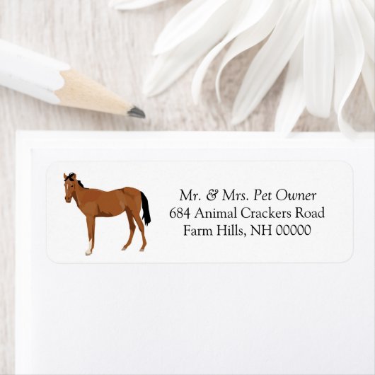 Aufkleber für die Rücksendeadresse des Colt Pferde (Insitu)