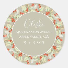 Aufkleber für die Rücksendeadresse des Holly Wreat