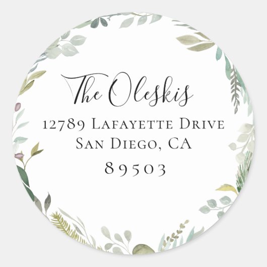 Aufkleber für die Rücksendeadresse des Winterblatt (Vorderseite)