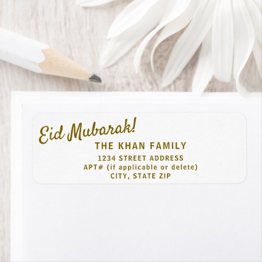 Aufkleber für die Rücksendeadresse Gold Eid Mubara (Insitu)