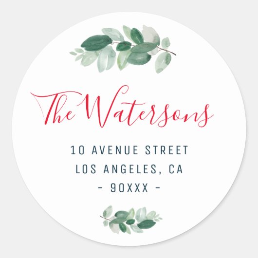 Aufkleber für die Rücksendeadresse im Winter (Vorderseite)