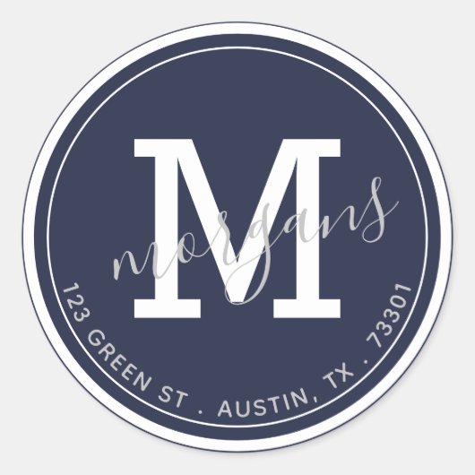 Aufkleber für die Rücksendeadresse mit Doppelgramm (Vorderseite)