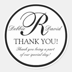 Aufkleber für die Schwarz-weiße Monogramm-R-Gastge