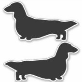 Aufkleber für die Silhouette von Hunden mit langer (Vorderseite)