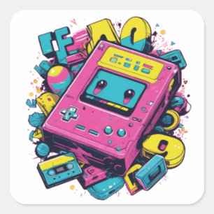 Aufkleber für die Spielkonsole der Retro-90er Jahr
