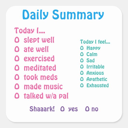 Aufkleber für die Stimmungsverfolgung (Vorderseite)