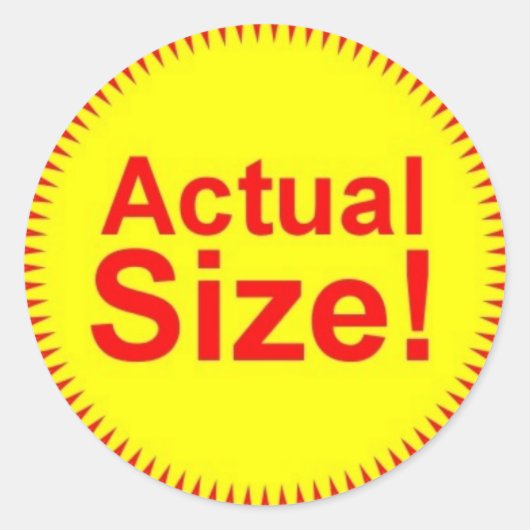 Aufkleber für die tatsächliche Größe (Vorderseite)