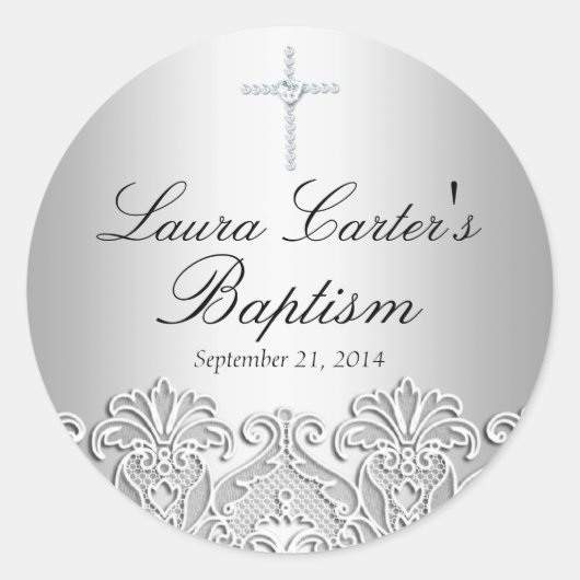 Aufkleber für die Taufe (Vorderseite)