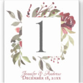 Aufkleber für die Tischnummer der Rose (Vorderseite)