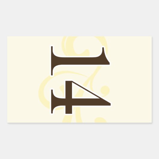 Aufkleber für die Tischnummer von Wein 14 (Vorderseite)