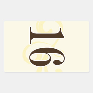 Aufkleber für die Tischnummer von Wein 16