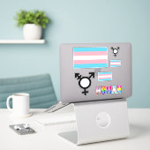 Aufkleber für die Transgender-Pride-Flagge (Laptop auf Schreibtisch)