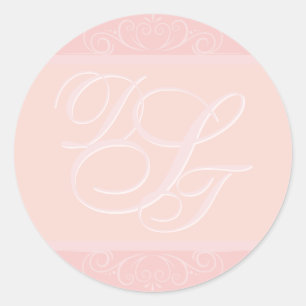 Aufkleber für die Umschlag-Initialen blush