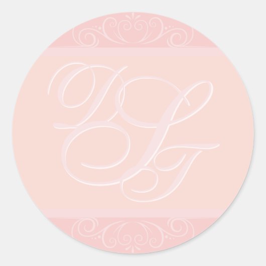 Aufkleber für die Umschlag-Initialen blush (Vorderseite)