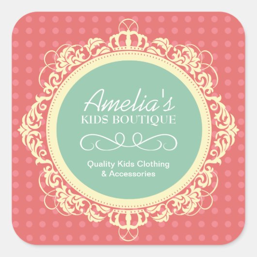 Aufkleber für die Verpackung von Boutiquen (Vorderseite)