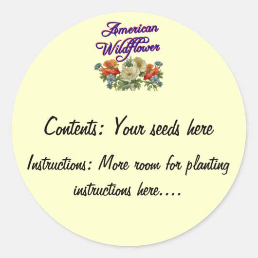 Aufkleber für die Verpackung von Saatgut der ameri (Vorderseite)