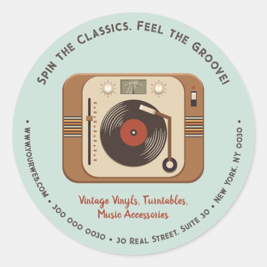 Aufkleber für die Vinyl-Turntable (Vorderseite)
