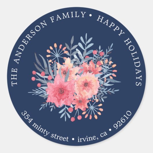 Aufkleber für die Winter Blue ⎢ Holiday Rücksendea (Vorderseite)