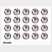 Aufkleber für die Zebra-und rosafarbene Monogramm- (Blatt)