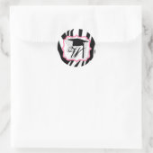 Aufkleber für die Zebra-und rosafarbene Monogramm- (Tasche)