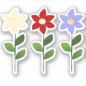 Aufkleber für drei farbige Blume (Vorderseite)