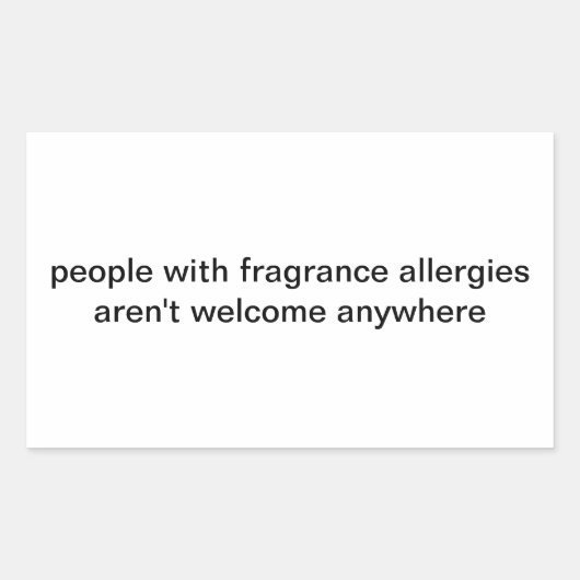 Aufkleber für Duftallergien (Vorderseite)