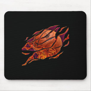 Aufkleber für einen Feuerbasketball Mousepad