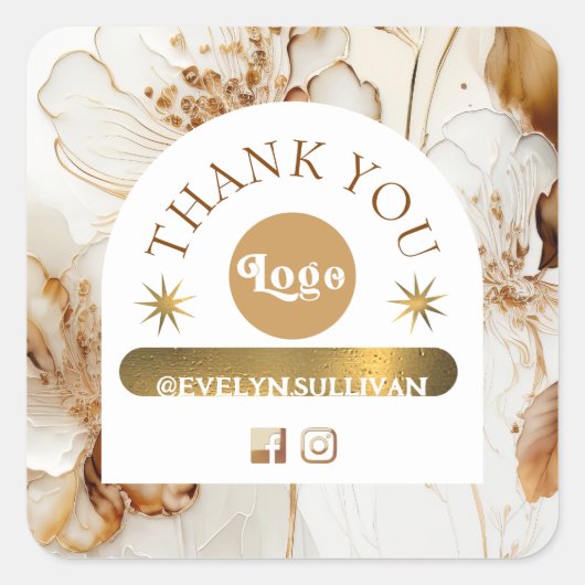 Aufkleber für elegante braune Blume (Vorderseite)