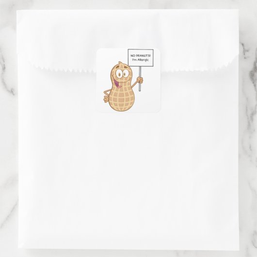 Aufkleber für Erdnussallergie (anpassbar) (Tasche)