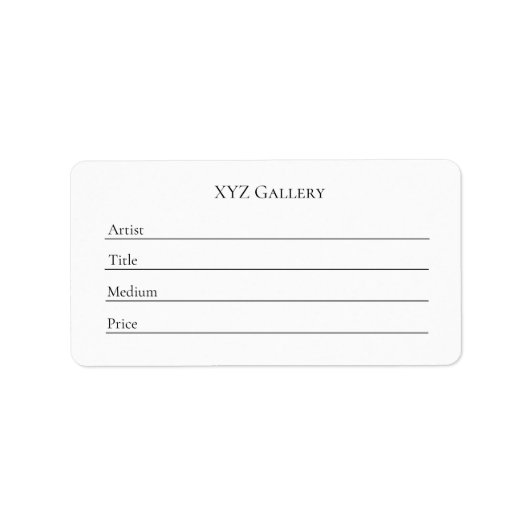 Aufkleber für Etikettenvorlagen für kleine Kunst a Adressaufkleber (Vorne)